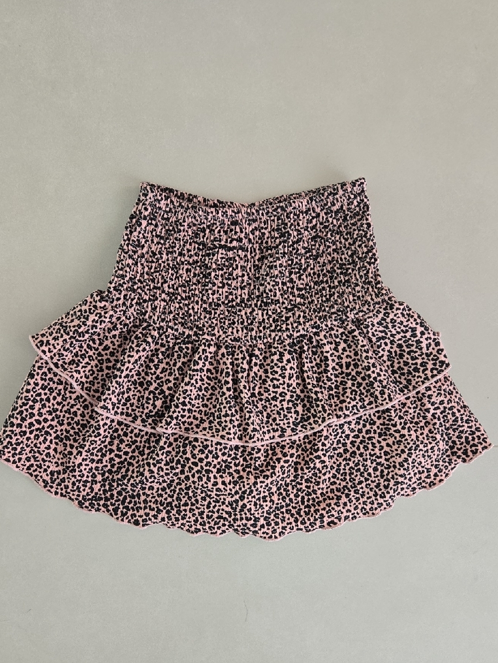Zara Girls Pink Leopard Print Tiered Mini Skort Size 9Y